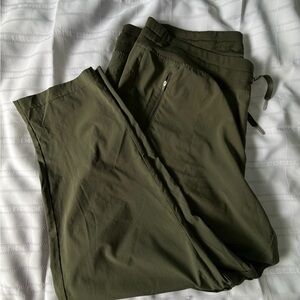 Hyba Olive Green Zip-Off Convertible Jogger Track Pants Women's 3X Hiking Travel